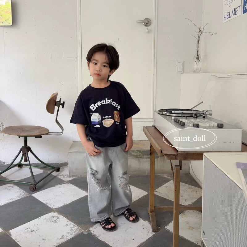 Saint Doll - Korean Children Fashion - #kidsshorts - Breakfast Tee - 4