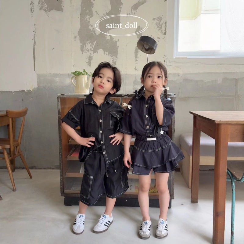 Saint Doll - Korean Children Fashion - #littlefashionista - Stitch Pocket Shirt Denim