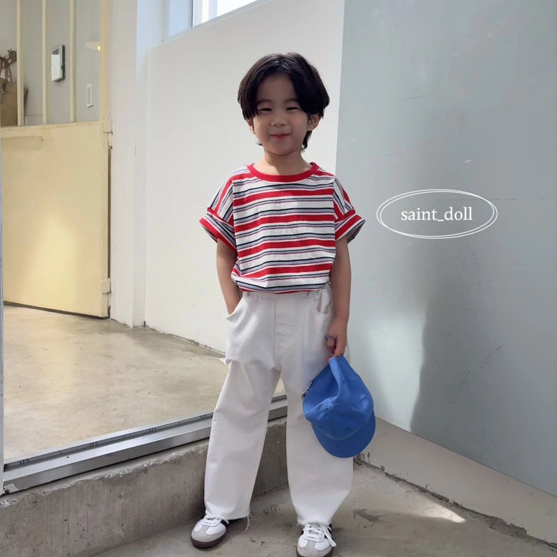 Saint Doll - Korean Children Fashion - #littlefashionista - Loose Stripe Tee - 4