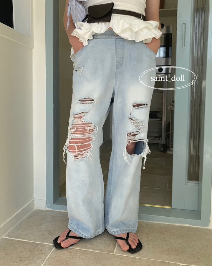 Saint Doll - Korean Children Fashion - #magicofchildhood - Damage Denim Pants - 8