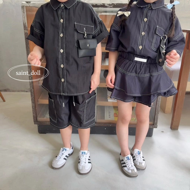 Saint Doll - Korean Children Fashion - #magicofchildhood - Stitch Pocket Shirt Denim - 3