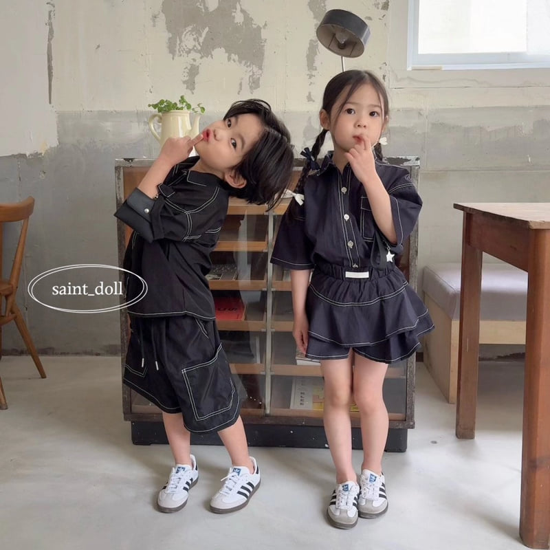 Saint Doll - Korean Children Fashion - #magicofchildhood - Stitch Pocket Shirt Denim - 2