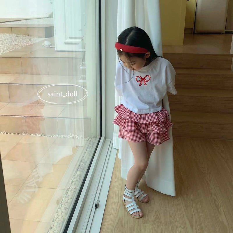Saint Doll - Korean Children Fashion - #magicofchildhood - Check Ribbon Tee - 7