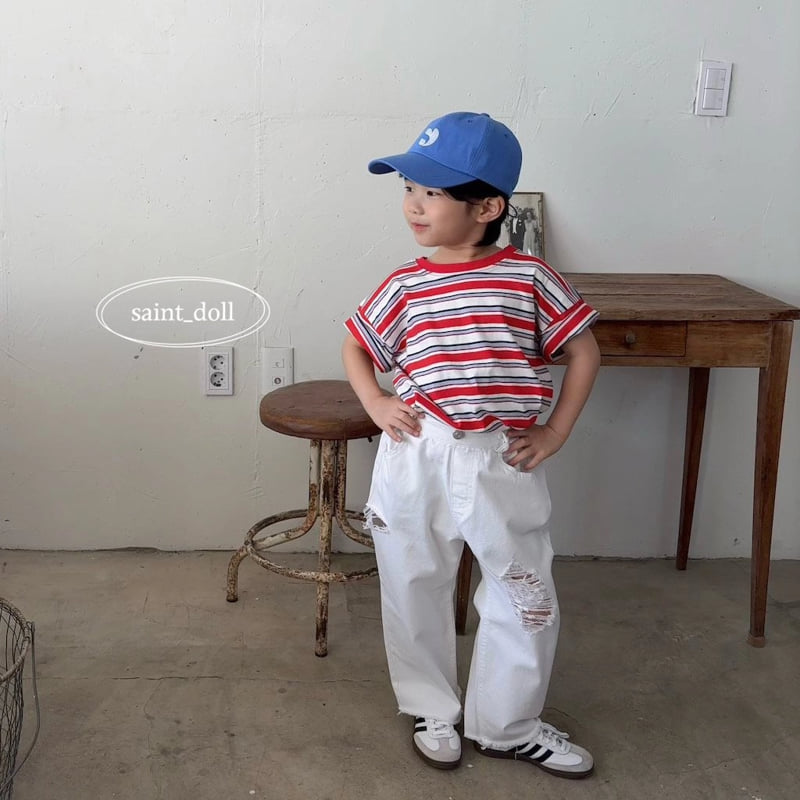Saint Doll - Korean Children Fashion - #prettylittlegirls - Loose Stripe Tee - 6