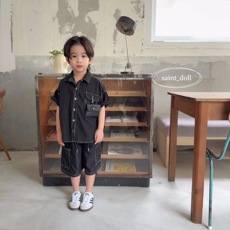 Saint Doll - Korean Children Fashion - #minifashionista - Stitch Pocket Shirt Denim - 4