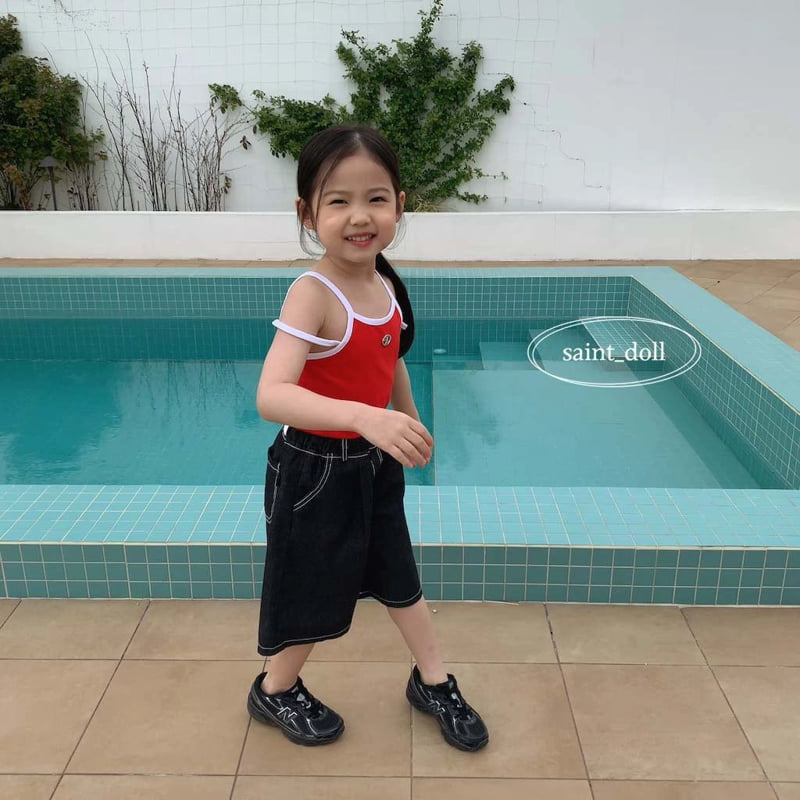 Saint Doll - Korean Children Fashion - #stylishchildhood - Logo Strap Sleeveless - 3