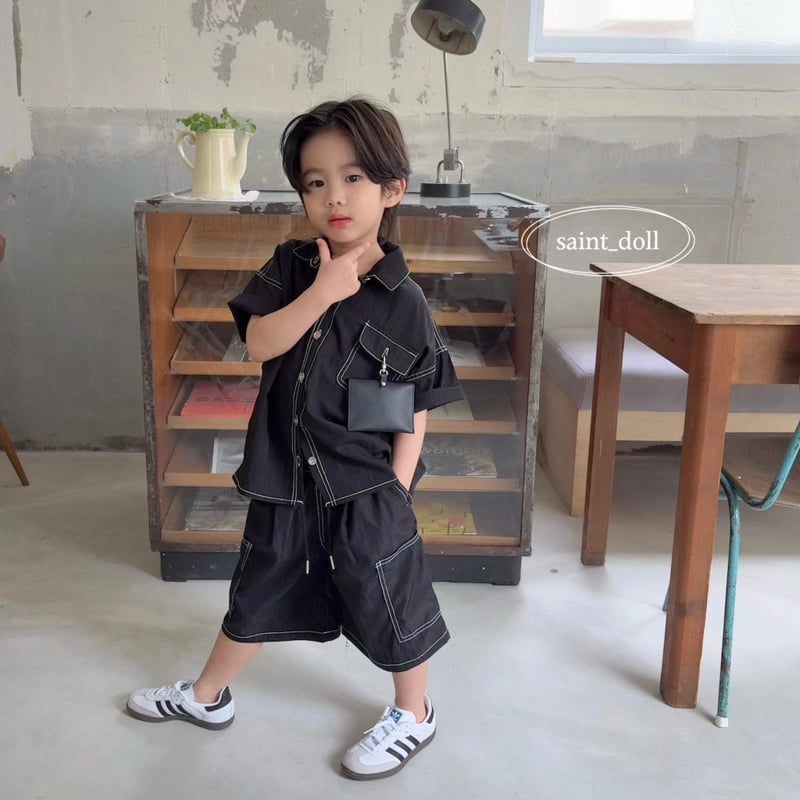 Saint Doll - Korean Children Fashion - #stylishchildhood - Stitch Pocket Shirt Denim - 7