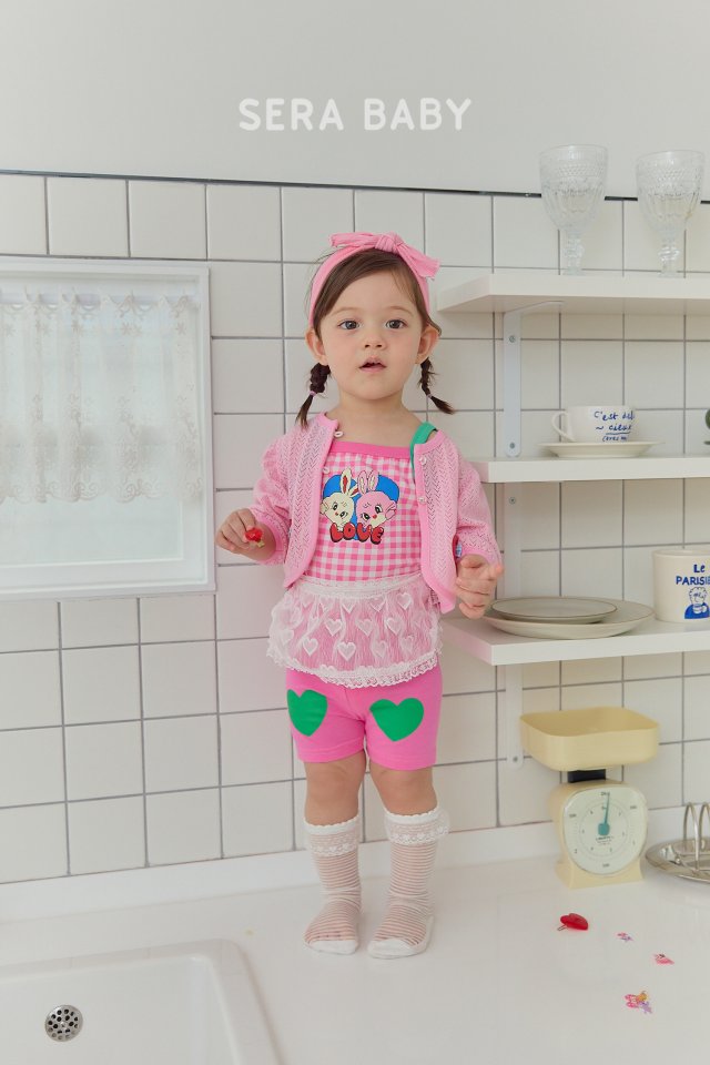Sera - Korean Baby Fashion - #smilingbaby - Bebe Check String Sleeveless Top Bottom Set - 4
