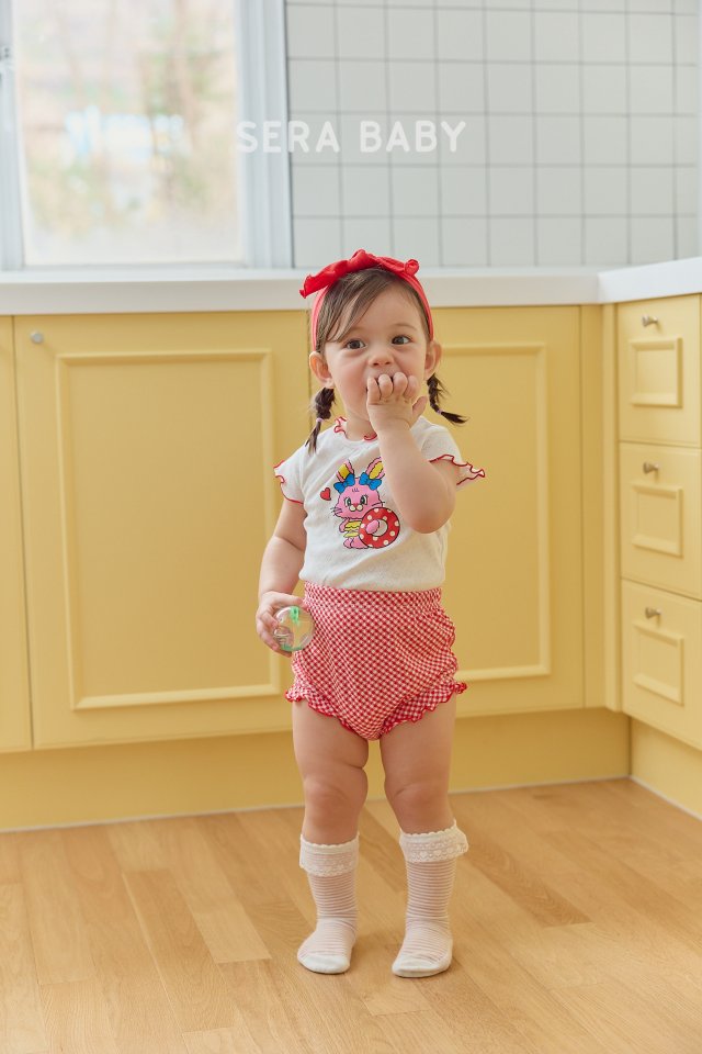 Sera - Korean Baby Fashion - #babyboutiqueclothing - Bebe Tube Check Bloomer Top Bottom Set - 4