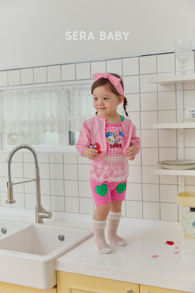 Sera - Korean Baby Fashion - #babyclothing - Bebe Heart Ribbon Scarf Cardigan - 4