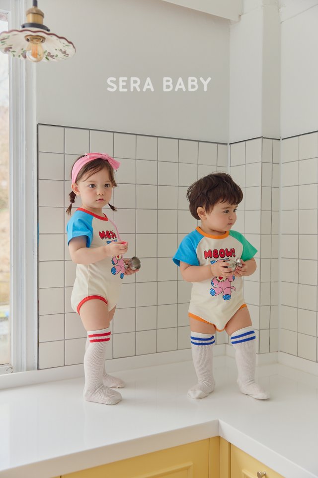 Sera - Korean Baby Fashion - #babyfever - Bebe Cat Raglan Suit