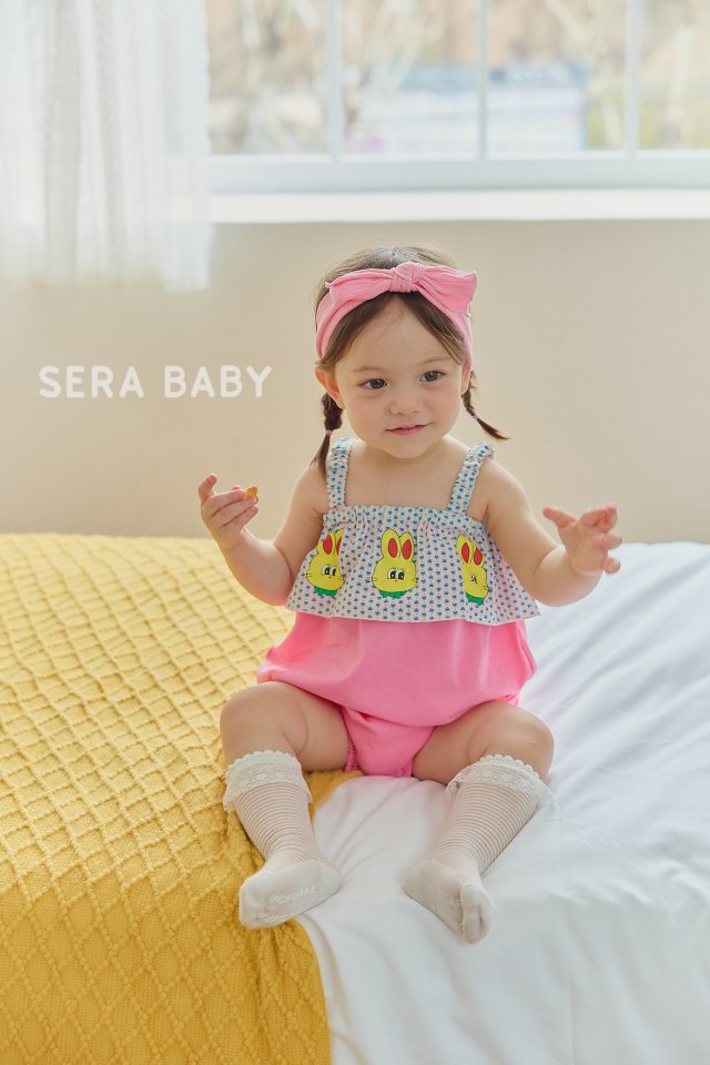 Sera - Korean Baby Fashion - #babygirlfashion - Bebe String Rabbit Frill Bodysuit - 4
