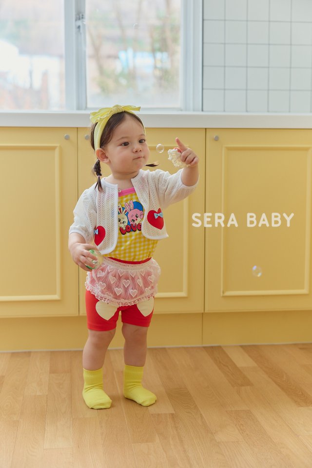 Sera - Korean Baby Fashion - #babylifestyle - Bebe Check String Sleeveless Top Bottom Set - 10