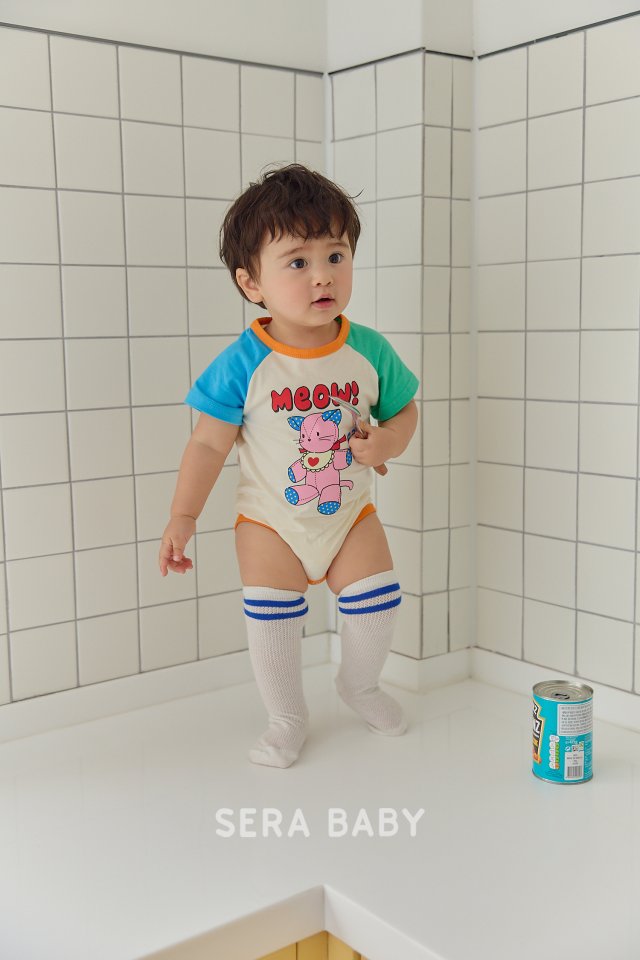 Sera - Korean Baby Fashion - #babylifestyle - Bebe Cat Raglan Suit - 4