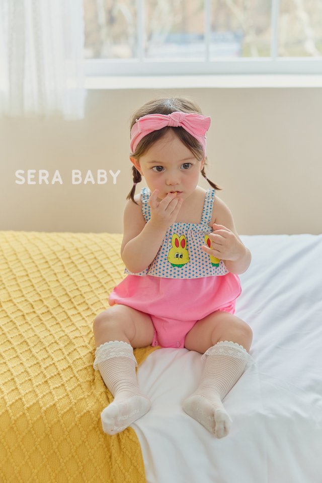Sera - Korean Baby Fashion - #babyootd - Bebe String Rabbit Frill Bodysuit - 6