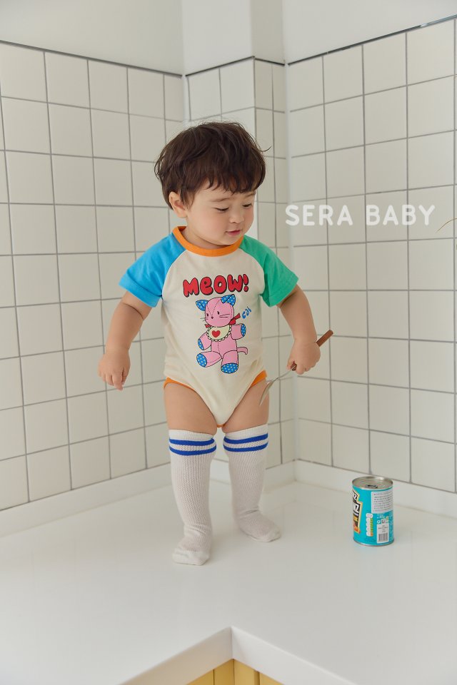 Sera - Korean Baby Fashion - #babyootd - Bebe Cat Raglan Suit - 5
