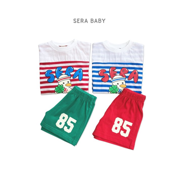 Sera - Korean Baby Fashion - #babyootd - Bebe Marine Top Bottom Set