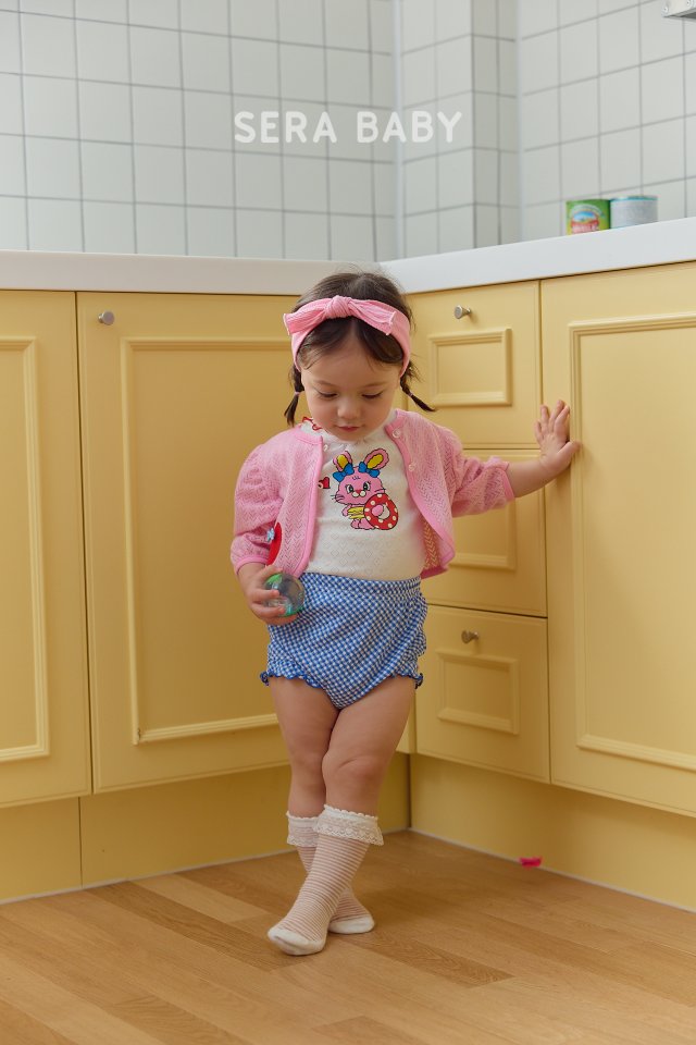 Sera - Korean Baby Fashion - #babyootd - Bebe Tube Check Bloomer Top Bottom Set - 10