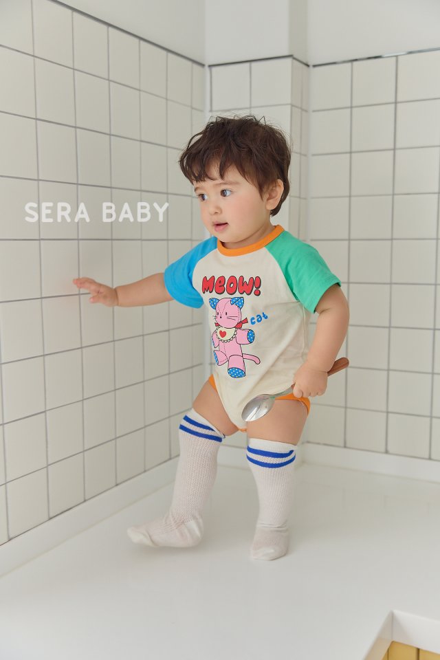 Sera - Korean Baby Fashion - #babyoutfit - Bebe Cat Raglan Suit - 6