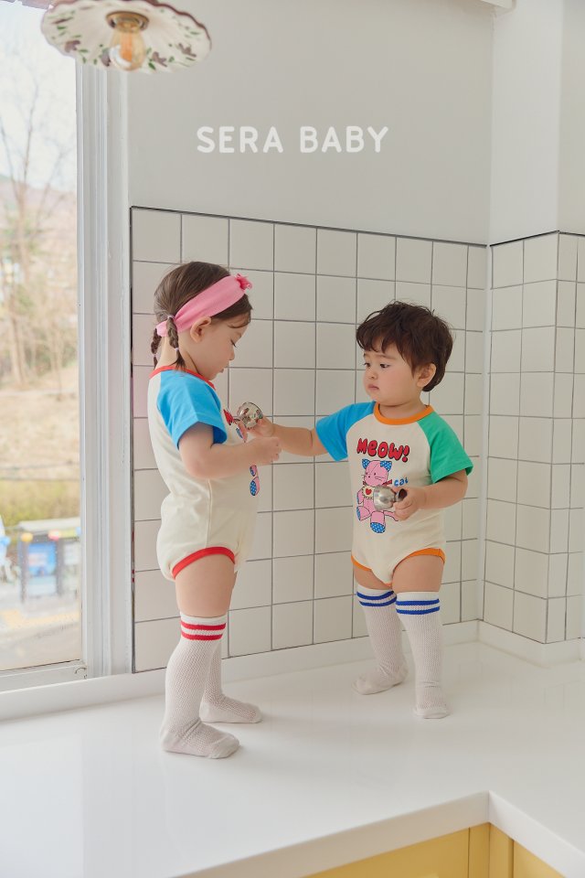 Sera - Korean Baby Fashion - #babyoutfit - Bebe Cat Raglan Suit - 7