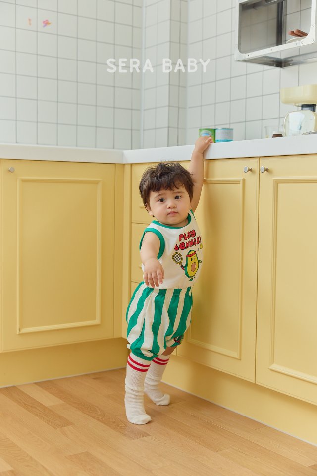 Sera - Korean Baby Fashion - #babyoutfit - Bebe Avocado Top Bottom Set - 12