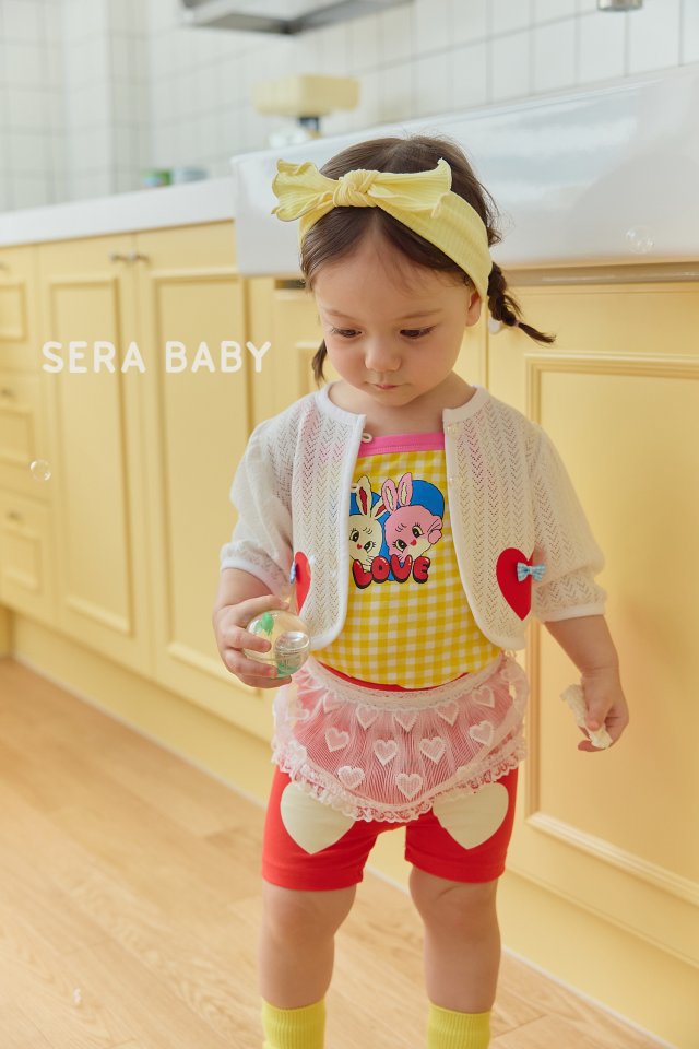 Sera - Korean Baby Fashion - #babyoutfit - Bebe Heart Ribbon Scarf Cardigan - 11