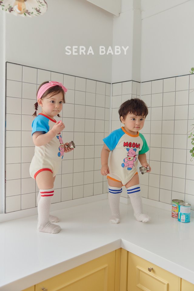 Sera - Korean Baby Fashion - #babywear - Bebe Cat Raglan Suit - 8