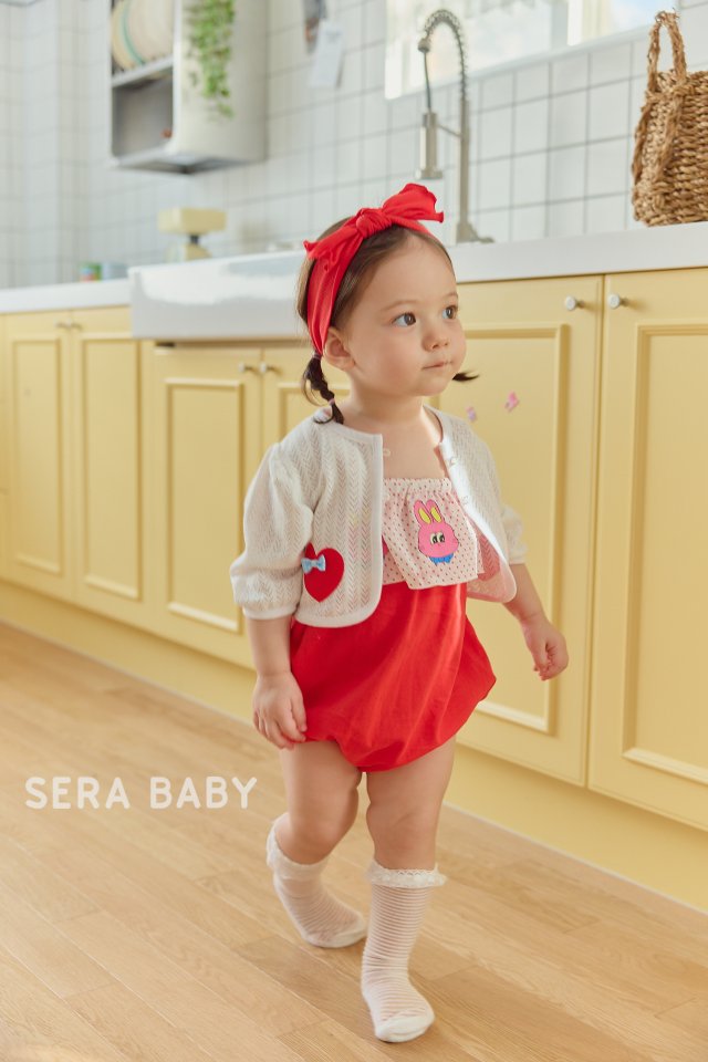 Sera - Korean Baby Fashion - #babywear - Bebe Heart Ribbon Scarf Cardigan - 12