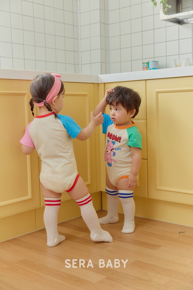 Sera - Korean Baby Fashion - #onlinebabyboutique - Bebe Cat Raglan Suit - 9