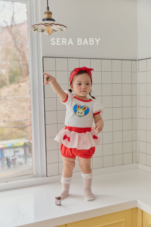 Sera - Korean Baby Fashion - #onlinebabyboutique - Bebe Frill Heart Top Bottom Set - 4