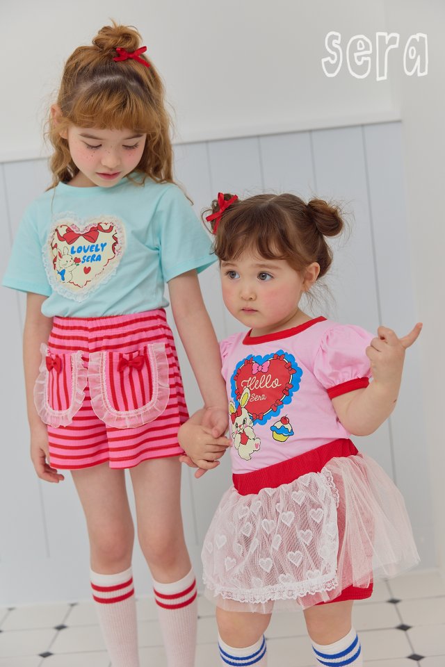 Sera - Korean Children Fashion - #kidzfashiontrend - Mini Ribbon Heart Short Sleeve Tee - 4