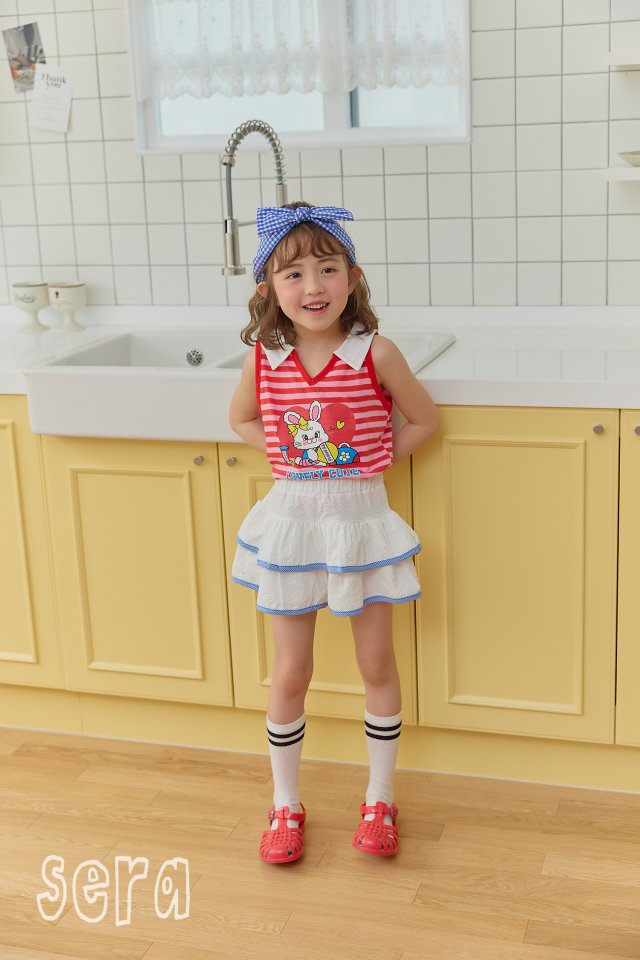 Sera - Korean Children Fashion - #Kfashion4kids - Collar Stripe Sleeveless Tee - 12