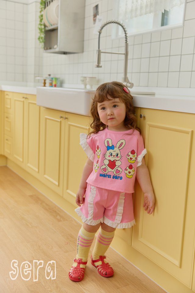 Sera - Korean Children Fashion - #Kfashion4kids - Frill Strawberry Muffin Top Bottom Set - 9