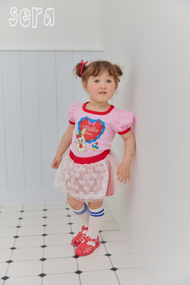 Sera - Korean Children Fashion - #childofig - Mini Ribbon Heart Short Sleeve Tee - 9