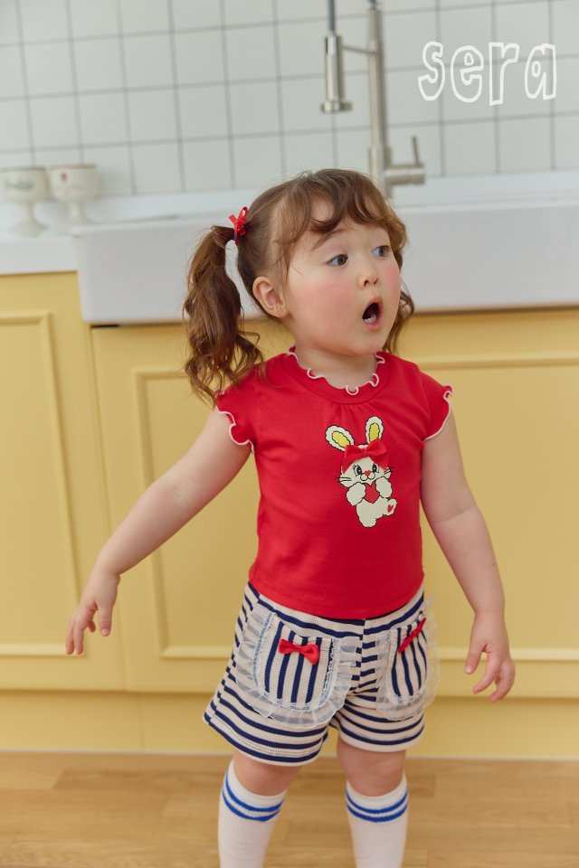Sera - Korean Children Fashion - #childofig - Rib Denim Rabbit Tee - 9