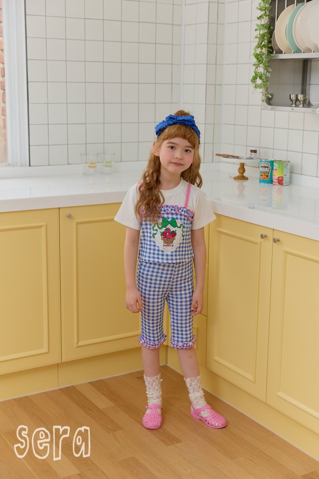 Sera - Korean Children Fashion - #childofig - Strawberry Check Layered Tee - 5
