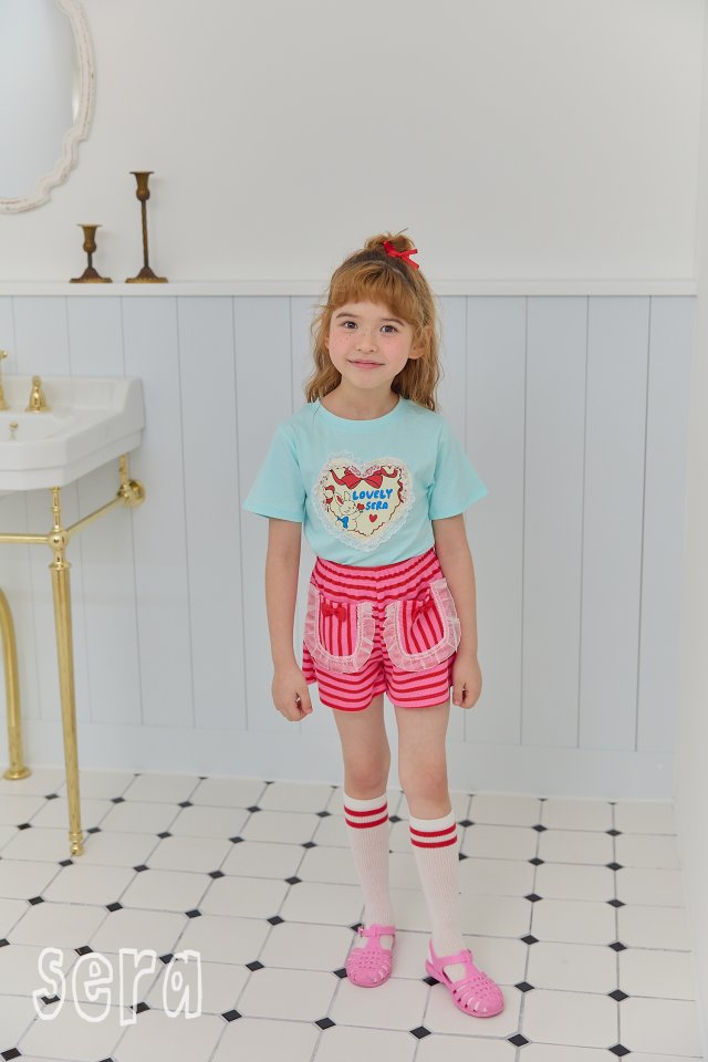 Sera - Korean Children Fashion - #prettylittlegirls - Lace Heart Short Sleeve Tee - 4