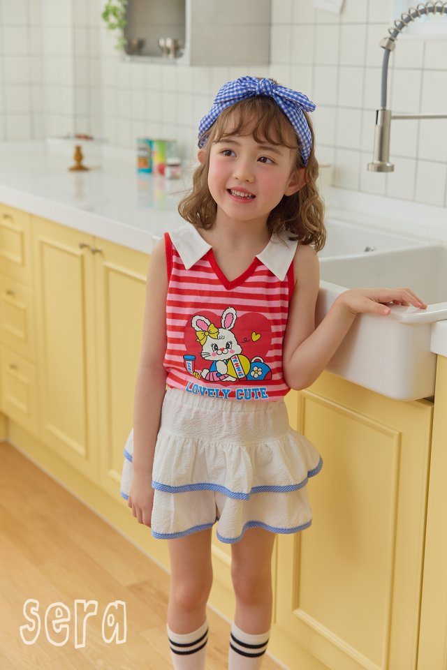 Sera - Korean Children Fashion - #childofig - Collar Stripe Sleeveless Tee - 4