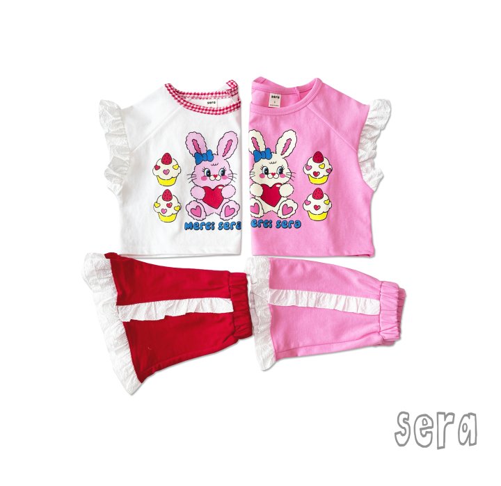Sera - Korean Children Fashion - #childofig - Frill Strawberry Muffin Top Bottom Set