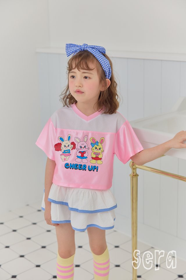 Sera - Korean Children Fashion - #childofig - V-neck Cheer Up Short Sleeve Tee - 10