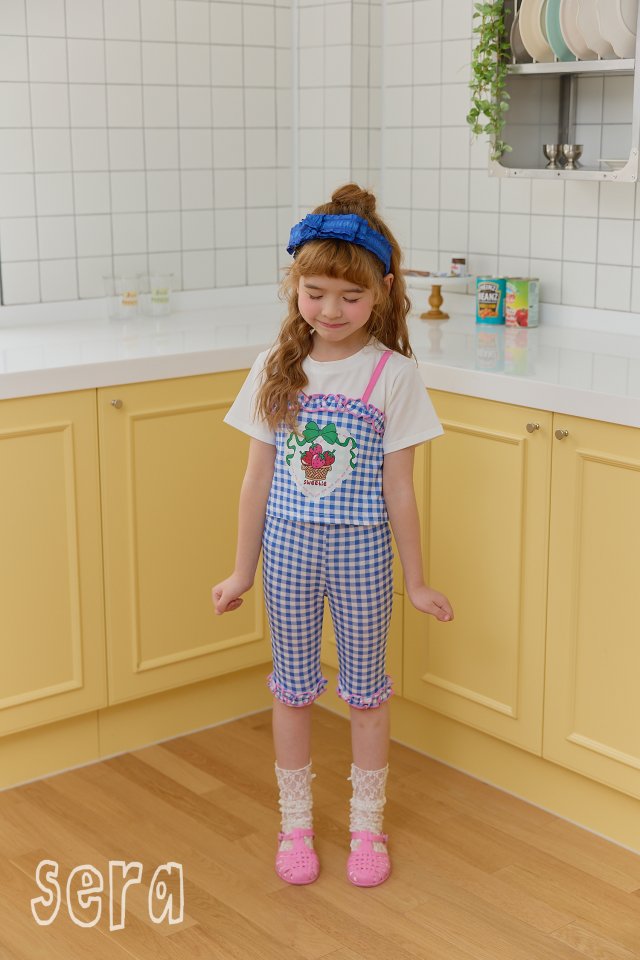 Sera - Korean Children Fashion - #designkidswear - Strawberry Check Layered Tee - 8