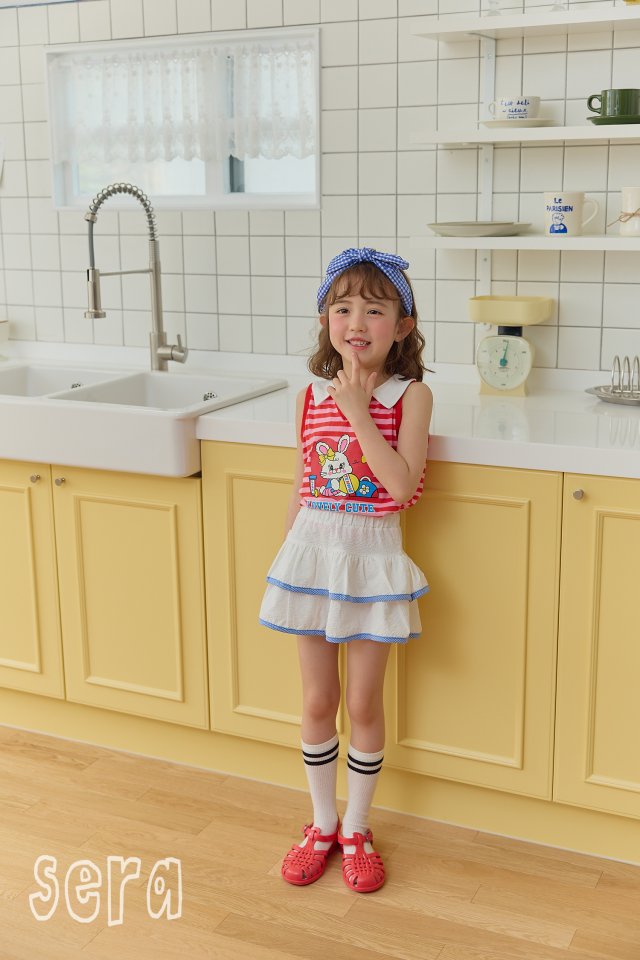 Sera - Korean Children Fashion - #designkidswear - Collar Stripe Sleeveless Tee - 6