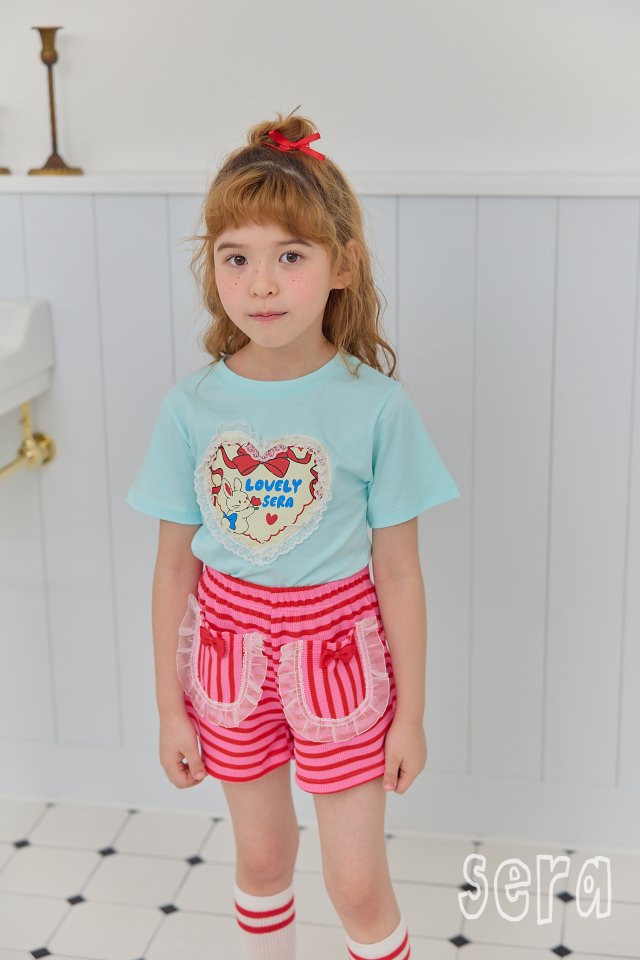 Sera - Korean Children Fashion - #discoveringself - Lace Heart Short Sleeve Tee - 8