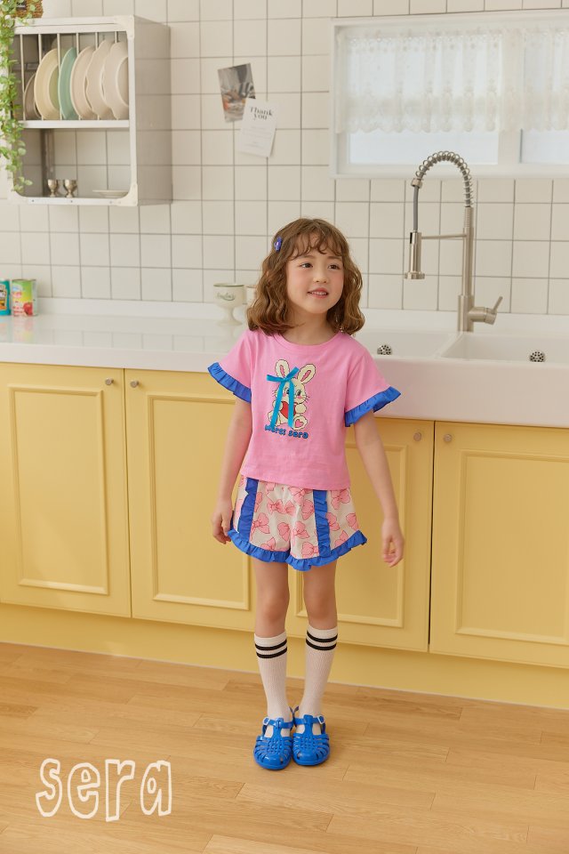 Sera - Korean Children Fashion - #discoveringself - Ribbon Print Top Bottom Set - 5
