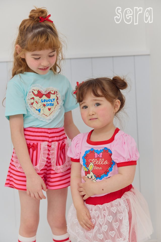Sera - Korean Children Fashion - #fashionkids - Lace Heart Short Sleeve Tee - 9