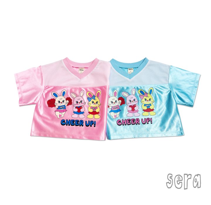 Sera - Korean Children Fashion - #fashionkids - V-neck Cheer Up Short Sleeve Tee