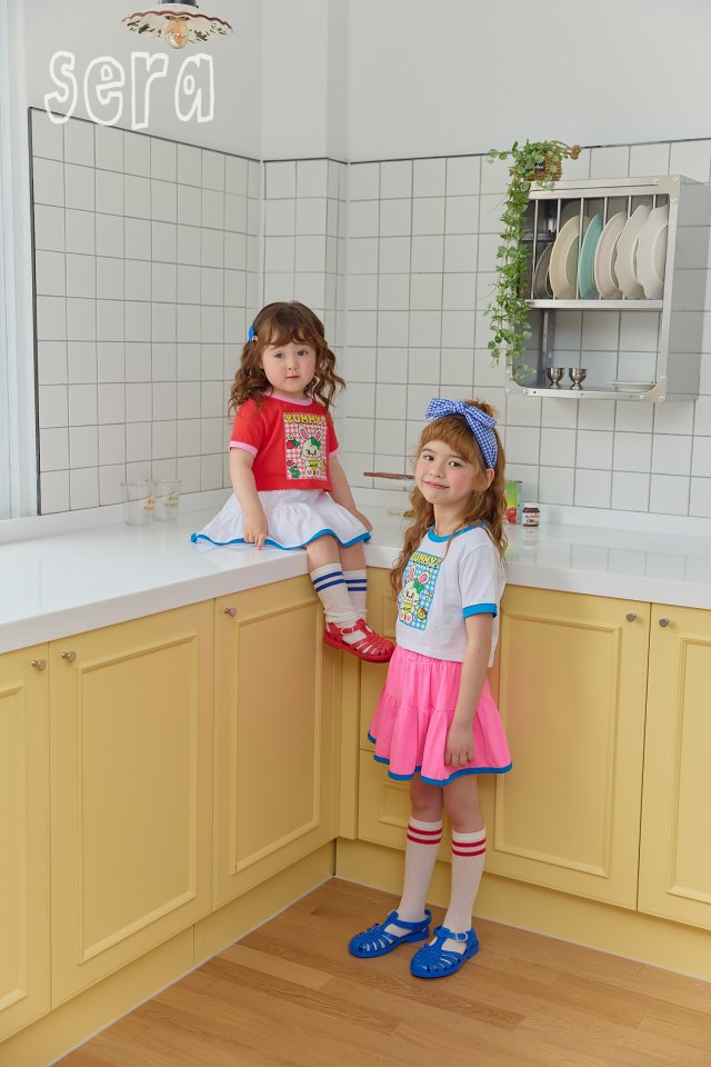 Sera - Korean Children Fashion - #fashionkids - Check Biscuit Top Bottom Set - 12