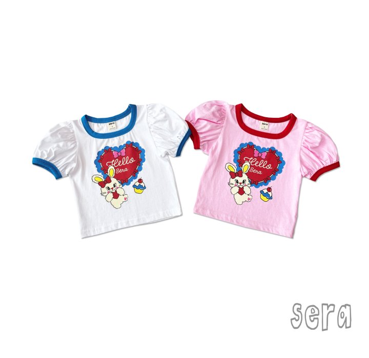 Sera - Korean Children Fashion - #kidsshorts - Mini Ribbon Heart Short Sleeve Tee