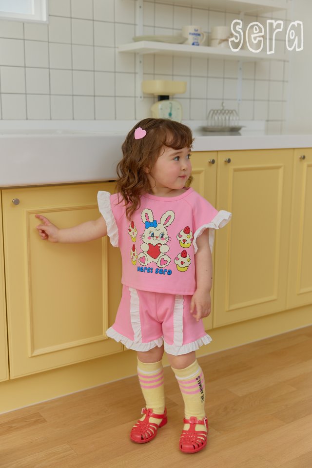 Sera - Korean Children Fashion - #kidsshorts - Frill Strawberry Muffin Top Bottom Set - 6