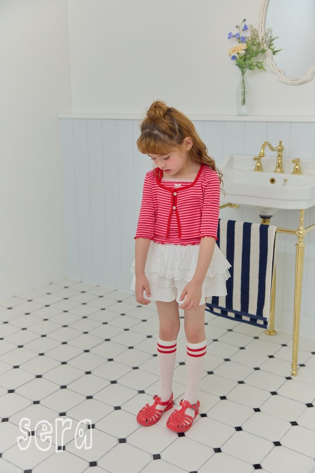 Sera - Korean Children Fashion - #fashionkids - Striped Cardigan Set - 4